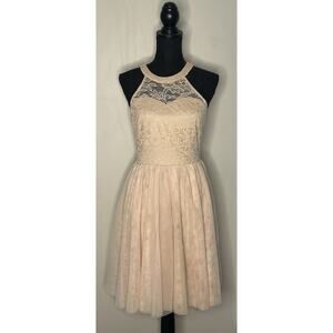 Dressystar Women's Blush Lace Design Formal Dress Size Medium